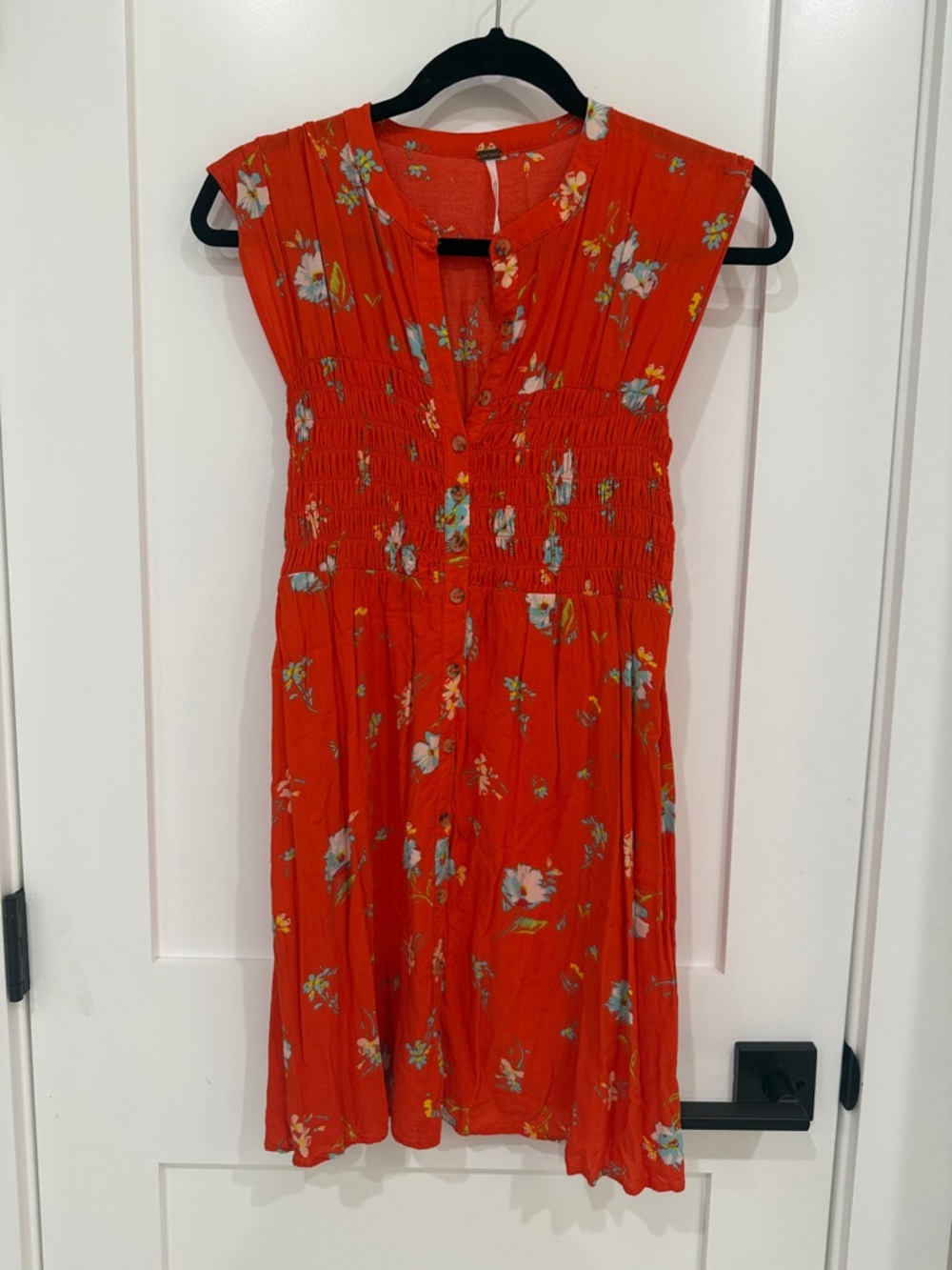 Free People Orange Floral Mini Dress
